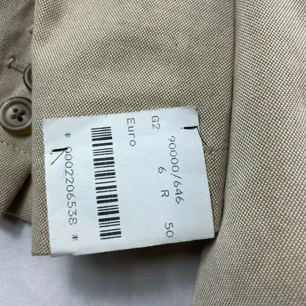 Belvest Khaki Pure Cotton Blazer Mens 40R G2 Made in Italy Beige Sport Coat NWT